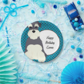 Schnauzer and Polka Dots Personalized Papieren Bordje (Feest)