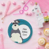 Schnauzer and Polka Dots Personalized Papieren Bordje (Feest)