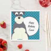 Schnauzer and Polka Dots Personalized Servet (Insitu)