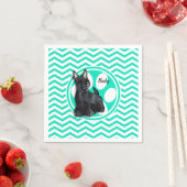Schnauzer; Aqua Green Chevron Servetten (Insitu)