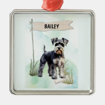 Schnauzer Aquarel Gepersonaliseerde Hond