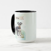 Schnauzer Aquarel Gepersonaliseerde Hond Mok (Voorkant links)