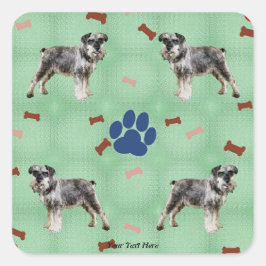 Schnauzer Art Vierkante Sticker