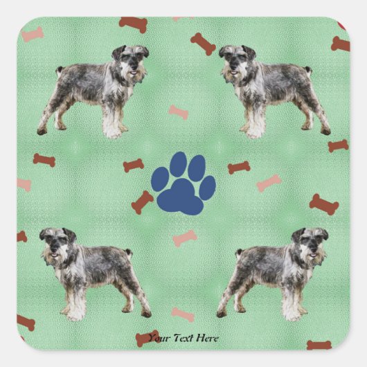 Schnauzer Art Vierkante Sticker (Voorkant)