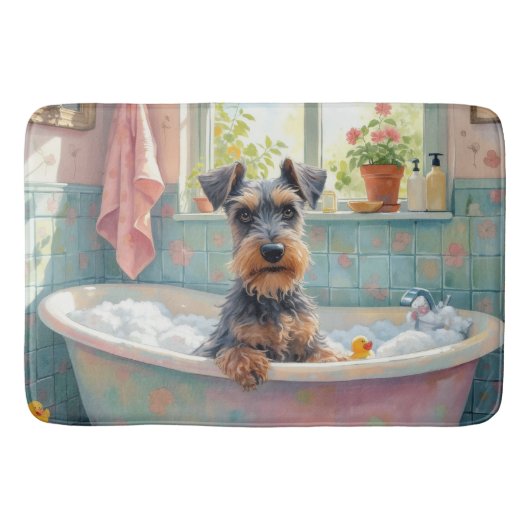 Schnauzer badtijd Cute badkamer decor Badmat (Voorkant)