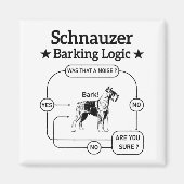 Schnauzer Barking Logic Cool Dog Pet Lover Sarcasm Magneet (Voorkant)