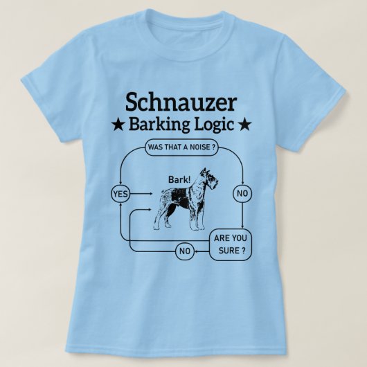 Schnauzer Barking Logic Cool Dog Pet Lover Sarcasm T-shirt (Design voorkant)