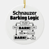 Schnauzer Barking Logic Keramisch Ornament (Voorkant)