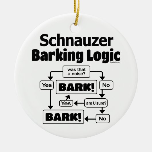 Schnauzer Barking Logic Keramisch Ornament (Voorkant)
