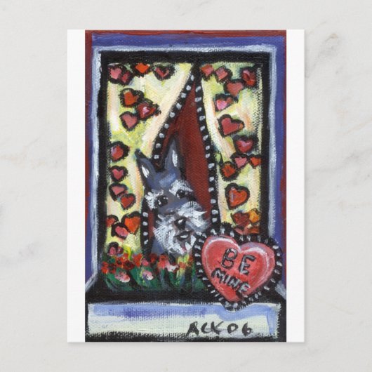 Schnauzer be mijn Valentijn hart Feestdagenkaart (Voorkant)