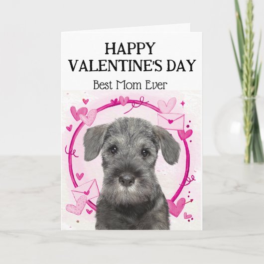 Schnauzer Best Mam Custom Valentijnsdag Feestdagen Kaart (Voorkant)