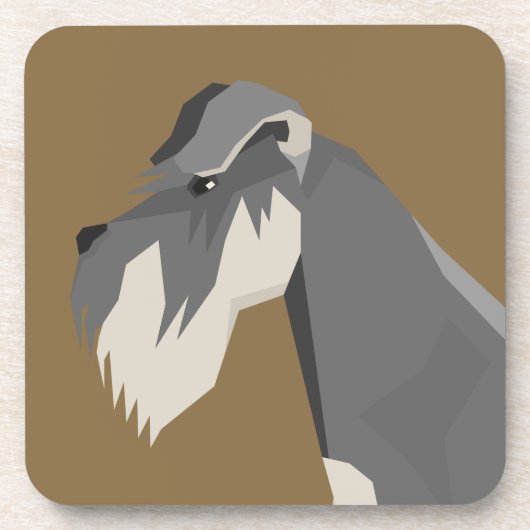 Schnauzer  bier onderzetter (Voorkant)