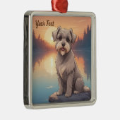 Schnauzer bij het meer metalen ornament (Rechts)