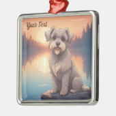 Schnauzer bij het meer metalen ornament (Links)