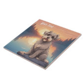 Schnauzer bij het meer tegeltje (Zijkant)