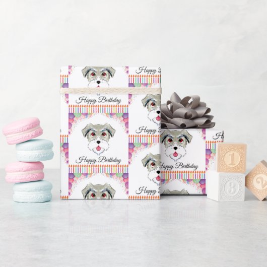 Schnauzer Birthday Cadeaupapier (Baby Shower)