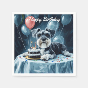 Schnauzer Birthday Servet