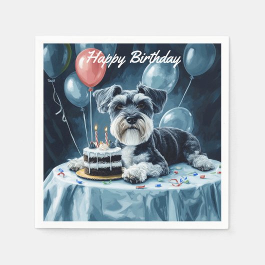 Schnauzer Birthday Servet (Voorkant)