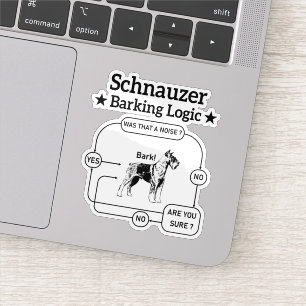 Schnauzer blaffende logica Cool hond huisdierliefh Sticker