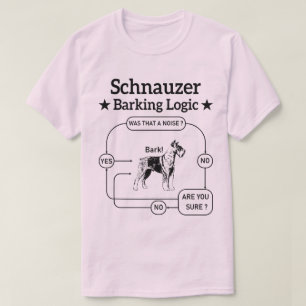 Schnauzer Blaffende Logica Cool Hond Huisdierliefh T-shirt