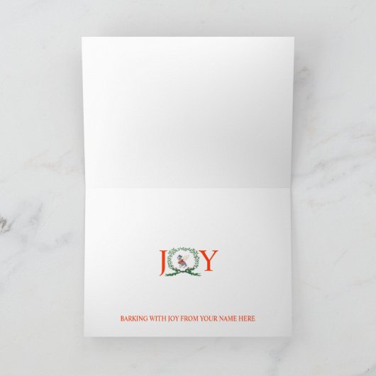 Schnauzer blaft van blijdschap kerstkaart feestdagen kaart (Binnen)