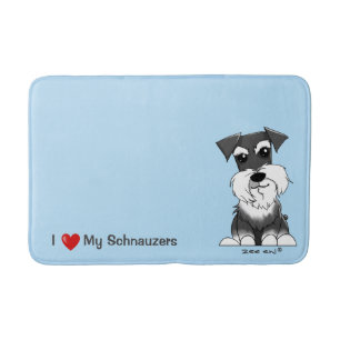 Schnauzer Blue Bath Mat