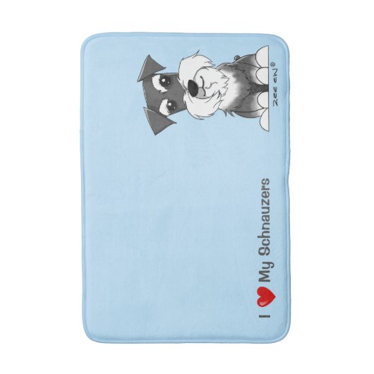 Schnauzer Blue Bath Mat (Voorkant Verticaal)