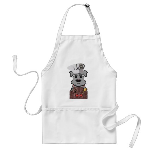 Schnauzer Chef Apron Standaard Schort (Voorkant)