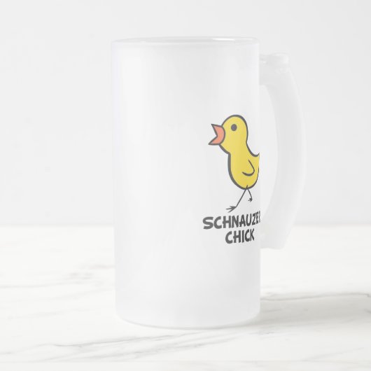 Schnauzer Chick Matglas Bierpul (Voorkant rechts)