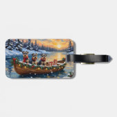 Schnauzer Christmas Boat Holiday Bagagelabel (Achterkant horizontaal)