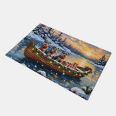 Schnauzer Christmas Boat Holiday Deurmat (Schuin)