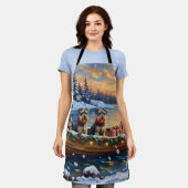 Schnauzer Christmas Boat Holiday Schort (Gedragen)