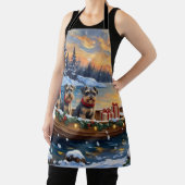 Schnauzer Christmas Boat Holiday Schort (Insitu)