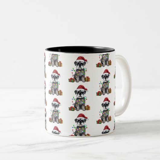Schnauzer Christmas Coffee Cup Mok (Voorkant rechts)