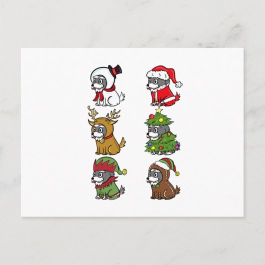 Schnauzer Christmas Costumes Briefkaart (Voorkant)