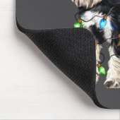 Schnauzer Christmas Dog Christmas Lights Santa Hat Muismat (Hoek)