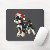 Schnauzer Christmas Dog Christmas Lights Santa Hat Muismat (Met muis)