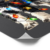 Schnauzer Christmas Dog Christmas Lights Santa Hat Poster (Hoek)