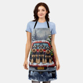 Schnauzer Christmas Red Truck Holiday Schort (Gedragen)