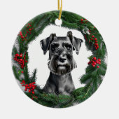 Schnauzer Christmas Wreath Ornament (Voorkant)