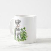 Schnauzer Coffee Mug with Shamrocks Koffiemok (Voorkant links)