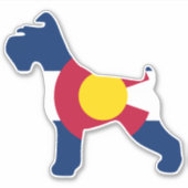 Schnauzer Colorado Vlag Sticker (Voorkant)