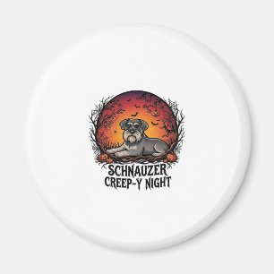 Schnauzer Creep Night Halloween Pompoenen Vleermui Magneet