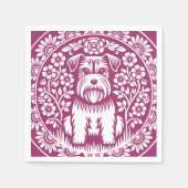 Schnauzer Custom Kleur Victoriaans Bloemen Servet (Voorkant)