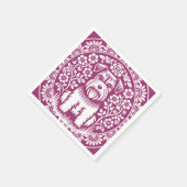 Schnauzer Custom Kleur Victoriaans Bloemen Servet (Hoek)