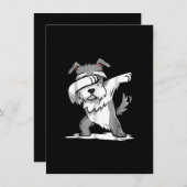 Schnauzer Cute Dabbing Funny Dab Dance Gift Bedankkaart (Voorkant / Achterkant)