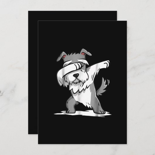 Schnauzer Cute Dabbing Funny Dab Dance Gift Bedankkaart (Voorkant / Achterkant)