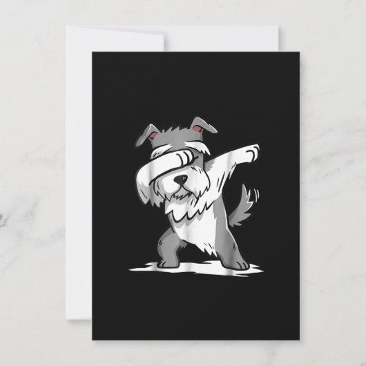 Schnauzer Cute Dabbing Funny Dab Dance Gift Bedankkaart (Voorkant)