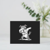Schnauzer Cute Dabbing Funny Dab Dance Gift Briefkaart (Staand voorkant)