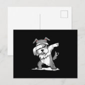 Schnauzer Cute Dabbing Funny Dab Dance Gift Briefkaart (Voorkant / Achterkant)